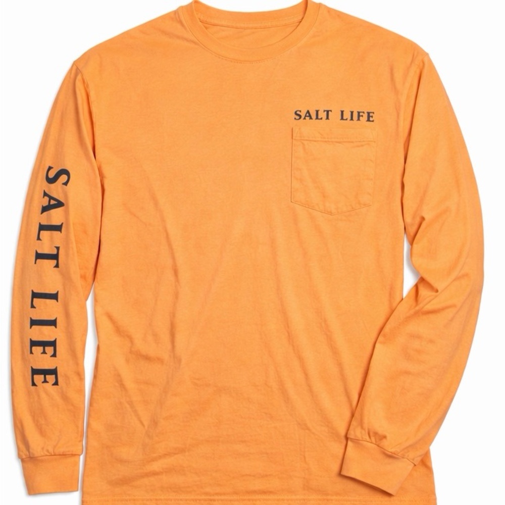 Salt Life Men's Vibrant Orange Long Sleeve Tee